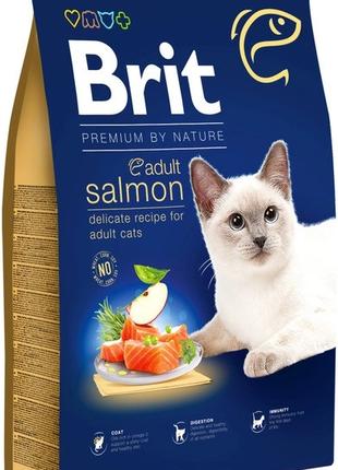 Сухий корм для кішок Brit Premium by Nature Cat Adult Salmon з...