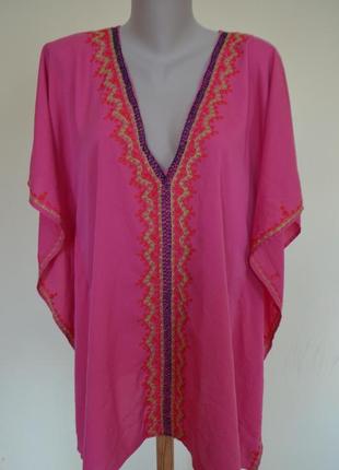 Красива блуза туніка вільного фасону з вишивкою індія