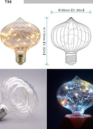 Ретро лампа Эдисона Edison String Light Bulb AC85-265V E27 LED...