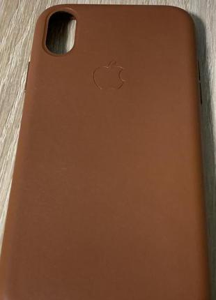 Чохол iPhone XR Leather Case коричневий