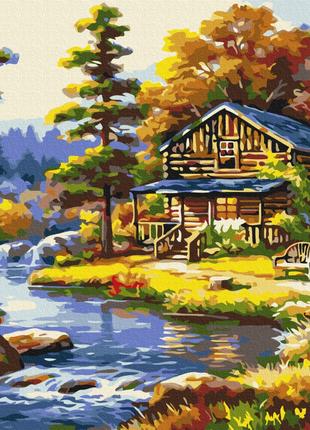 Картина по номерам Дом у озера Brushme 40 х 50 BS51963