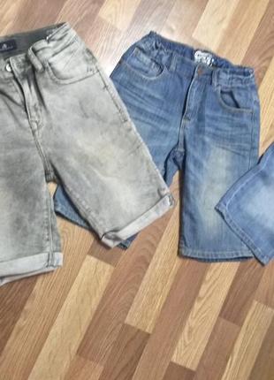 Лот 3 шт шорты джинсовые и 1 шт трикотажные синие 152