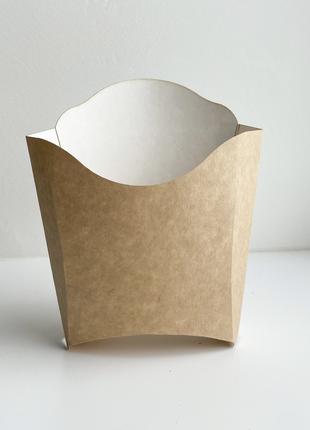 Картонная упаковка для картофеля фри мини 90грам 100*90*40. 50 шт