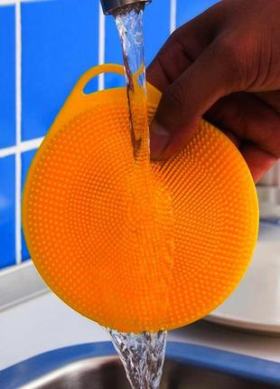 Силіконова губка для миття посуду Silicone Sponge Orange