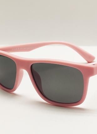 Дитячі сонцезахисні окуляри матова рожева оправа гнучка та поляри