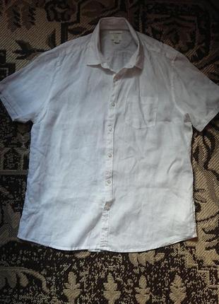 Фирменная английская льняная рубашка рубашка f&amp;f,размер l....