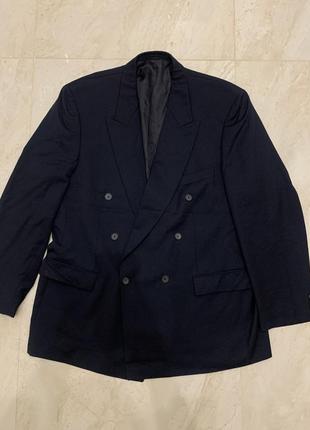 Пиджак блейзер шерстяной жакет синий винтажный мужской