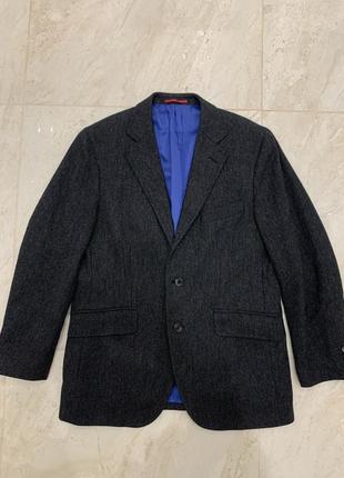 Пиджак gant блейзер жакет шерстяной шерстяной серый
