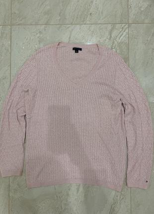Свитер джемпер tommy hilfiger женский свитер вязаный розовый