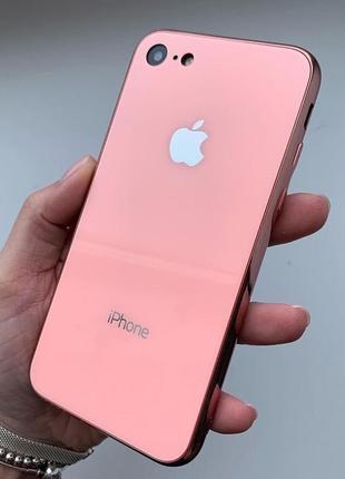 Скляний чохол glass case pink для iphone