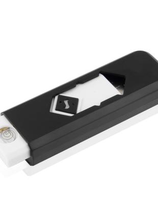 Спиральная электро USB зажигалка черная №0015