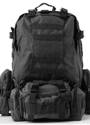 Тактический рюкзак с подсумками черный RUIN HAWK №1675