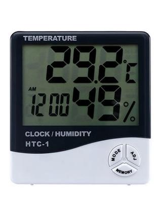 Цифровой термометр гигрометр будильник HTC-1 №1048