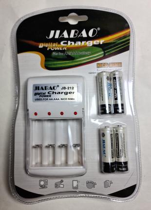 Зарядное устройство в комплекте с 4 аккумуляторами АА Jiabao №...