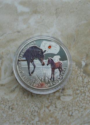 Монеты Африки Замбия 1000 квача 2014 Зебра Греви