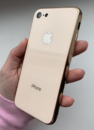 Скляний чохол glass case gold для iphone