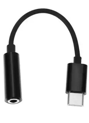 Перехідник USB type C - AUX 3.5 мм 0.1м обплетення аналоговий чіп