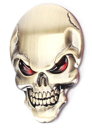 Шильд значек эмблема шильдик для автомобиля череп бронза