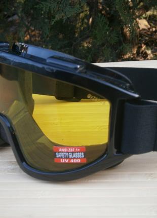 Захисні окуляри маска Wind-Shield Anti-Fog Global Vision yellow