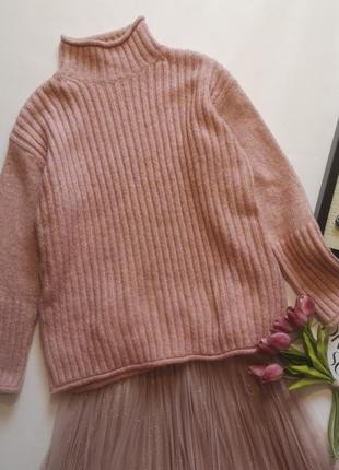 Вязаный свитер оверсайз, marks&spencer, цвет пудры, чайной роз...