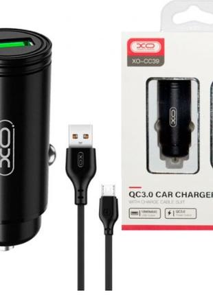 АЗУ XO CC39 QC3.0 18W Car charger with Micro suit ( NB103 ) Black