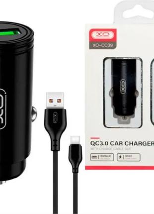 АЗУ XO CC39 QC3.0 18W Car charger with Type-c suit ( NB103 ) B...