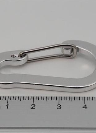 Карабин из алюминия (для брелка/ключей) серебро арт. 03570