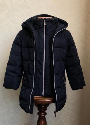 Теплый пуховик пальто удлиненная куртка palomino на 3-5 лет