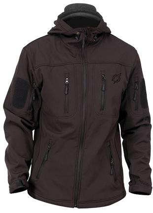 Тактическая куртка Eagle Soft Shell JA-01-0 с флисом Black, GP...