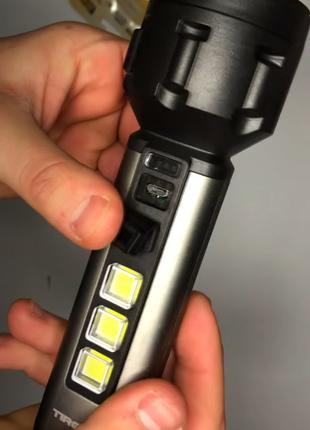 Качественный ручной фонарик с боковой подсветкой и зарядкой от...