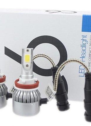 Світлодіодні LED лампи для фар автомобіля С6-H11 Turbo 6500К, ...