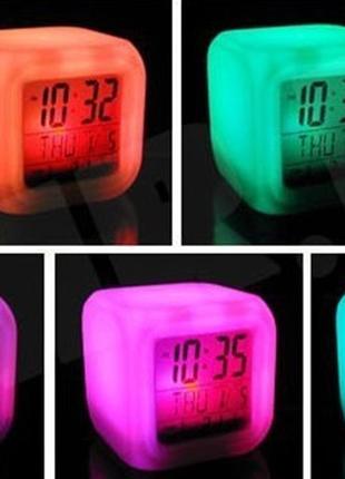 Цифровые светодиодные часы куб с ЖК-дисплеем и будильником, Gp...