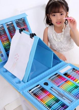 Дитячий набір для творчості і малювання 208 предметів (blue), ...