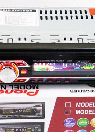 Автомагнитола 6317 мульти подсветка Usb RGB Fm Aux пульт, Gp, ...