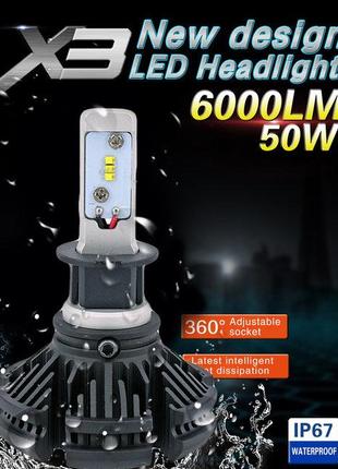 Светодиодные LED лампы для фар автомобиля X3-H7, Gp, Хорошего ...