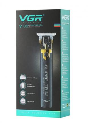 Аккумуляторная машинка для стрижки волос-триммер VGR V-082 чер...