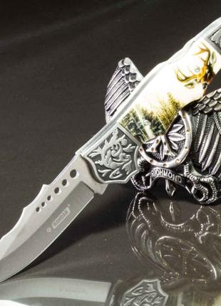 Нож складной охотничий 21 см с декоративной ручкой, карманный ...