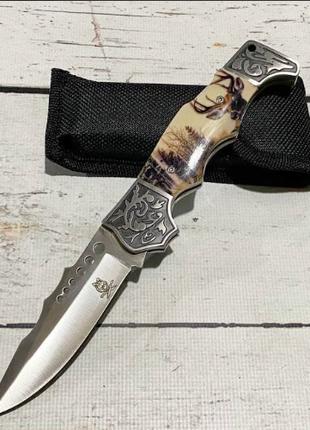 Нож складной охотничий 21 см с декоративной ручкой, карманный ...