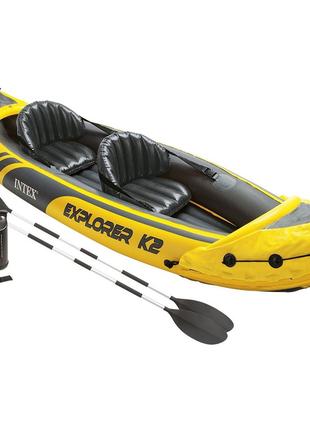 Надувная байдарка Challenger K2 Kayak Intex 68307, Gp, Хорошег...