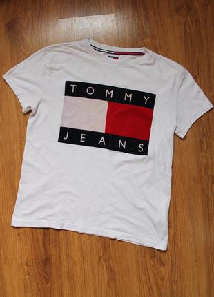 Tommy hilfiger футболка стильная футболка с большим велюровым ...