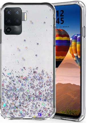Блискучий чохол зі срібною фольгою для OPPO Reno5 Lite