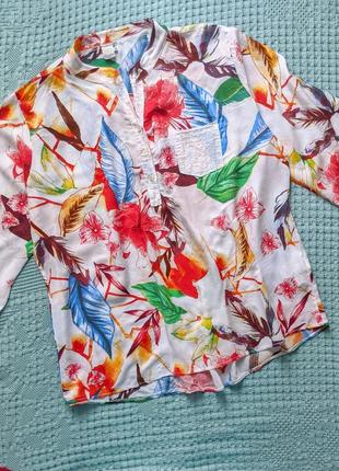 Женская блуза тропик цветочный принт блузка