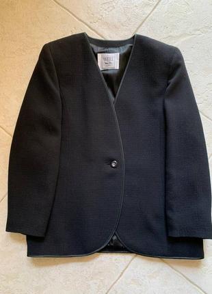 Шерстяной винтажный французский жакет пиджак weill черный без ...