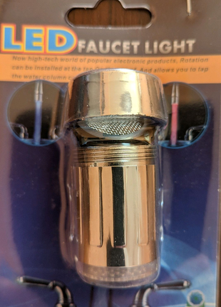 Насадка для крана с синей LED подсветкой воды без батареек!