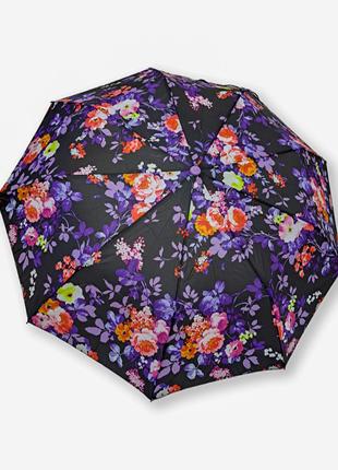Женский зонтик полуавтомат "цветы" от фирмы "SUSINO"