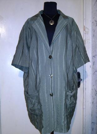 Лёгкий,хаки (фото3),жакет-пиджак-блузон с коротким рукавом и к...