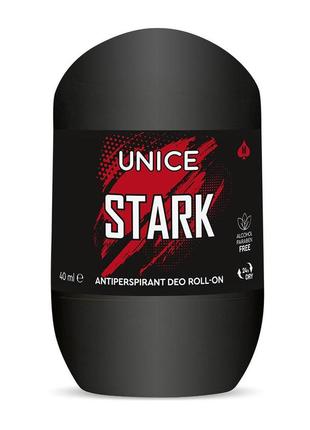 Чоловічий роликовий дезодорант-антиперспірант unice stark, 40 мл
