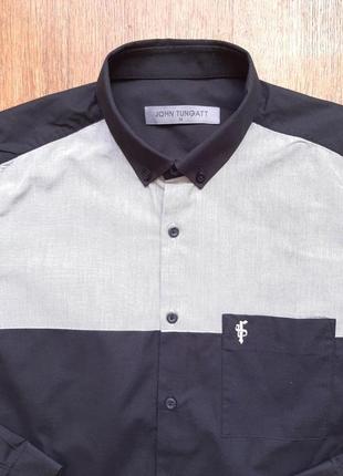 Рубашка черная john tungatt, размер m, s хлопок 100%
