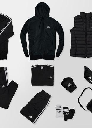 Комплект adidas полный (костюм кофта змейка + штаны + ветровка...