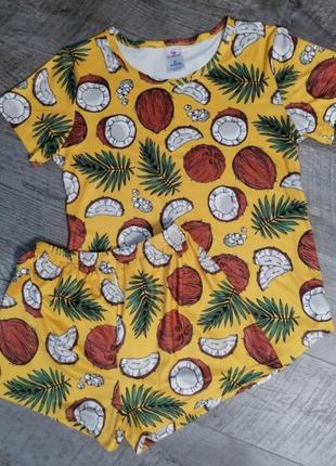 Трикотажная пижама кокос жёлтая